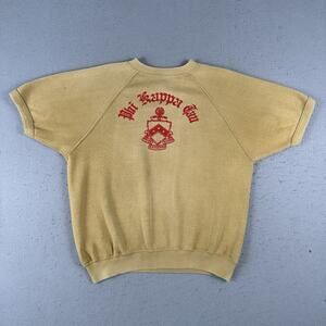 VTG 60s Phi Kappa Tau Fraternity Short Sleeve Sweatshirt KODEL Raglan USA Medium